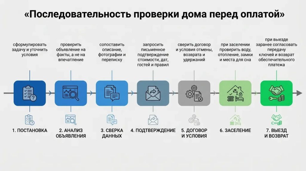 Последовательность проверки дома перед оплатой